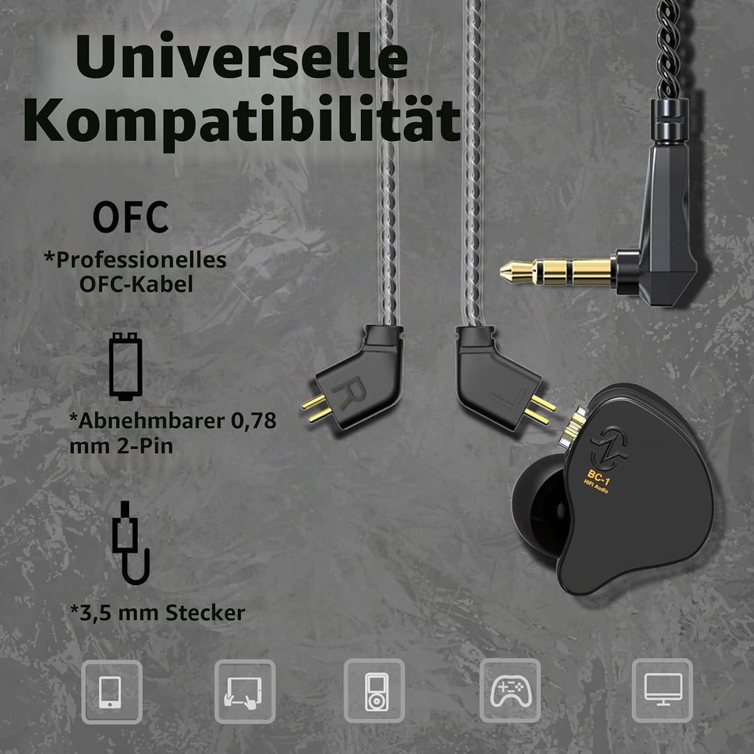 Yinyoo CCZ Melody USB-C In-Ear-Monitore Hybrid 1BA 1DD HiFi-Kopfhörer, tiefer Bass, Leichter In-Ear-