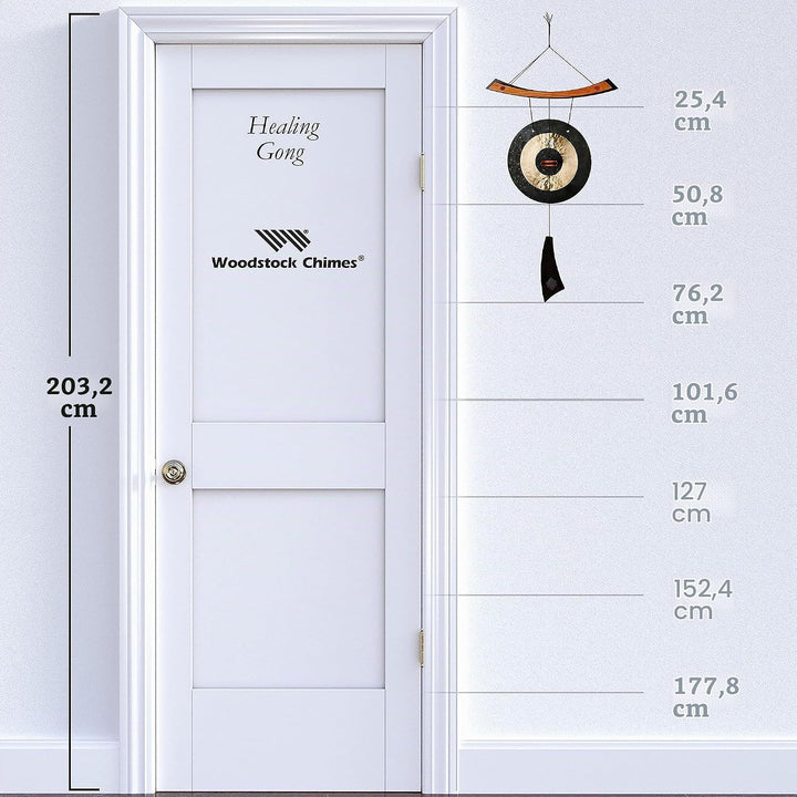 Woodstock Windspiel Healing Gong, Schwarz, 76,2/25,4 cm