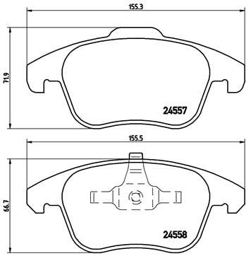 Brembo P 61 086 Bremsbelagsatz, Scheibenbremse - (4-teilig)