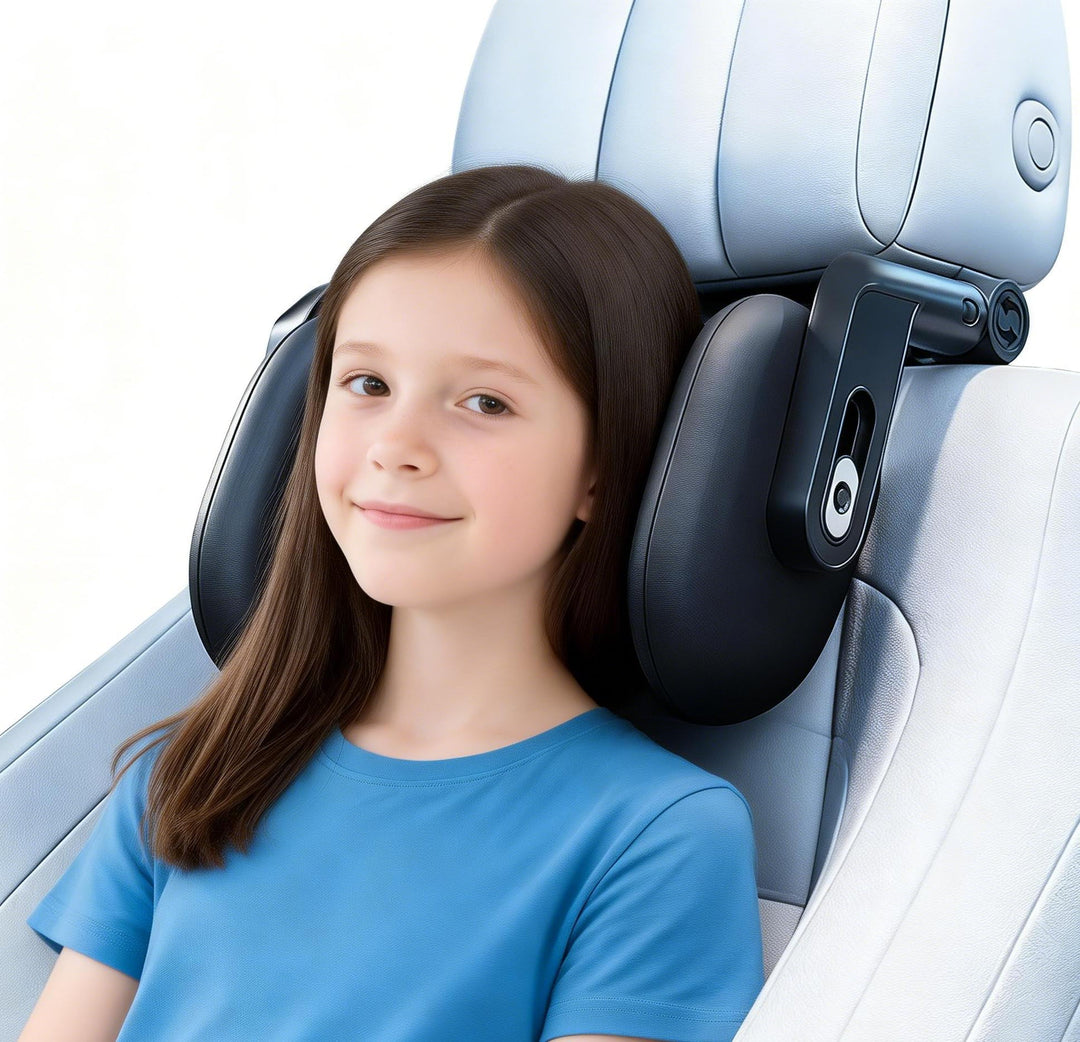 Kopfstütze Auto Kinder, 2026 Upgrade Auto Nackenstütze 360° Drehbare Reise Autokissen, 3 Punkt Verbi