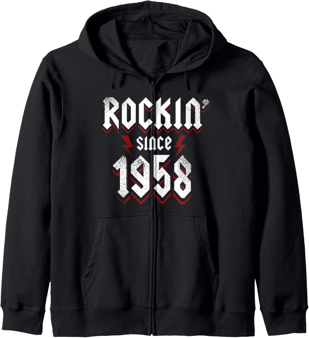 Rockin Since 1958 65 Jahre alte Rockmusik 65. Geburtstag Kapuzenjacke