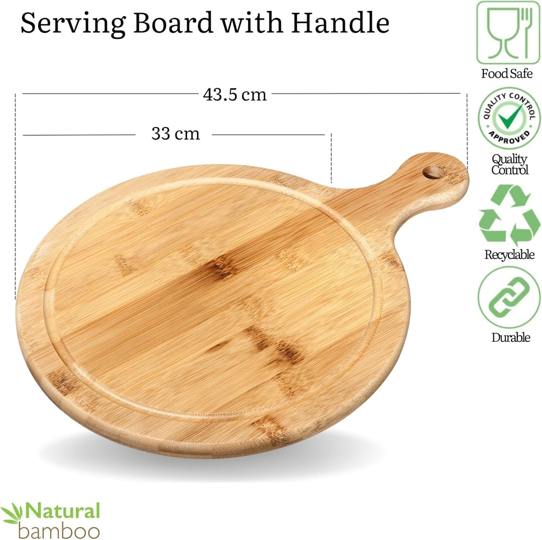 WILMAX | SERVIERBRETT MIT GRIFF 43,5 X 33 CM | Tablett Holz | Bambus Serviertablett | Schneidebrett