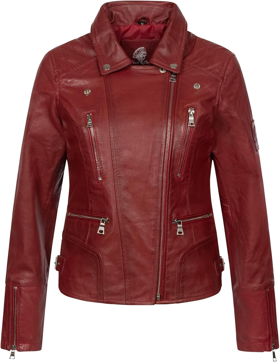 Damen Lederjacke echt Leder Jacke D-490, Rot