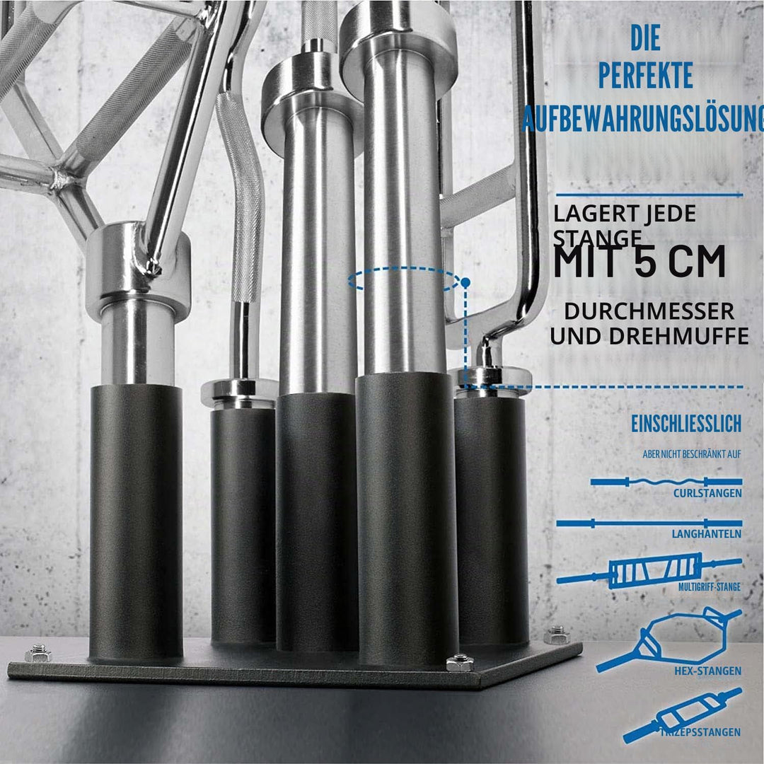 Yes4All Vertikale Langhantelständer für 50mm Langhantel - Home Gym Bar Holder Stand for Up To 9 Stag