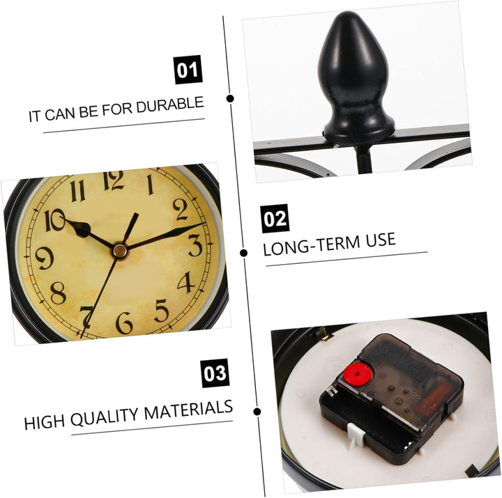 BESPORTBLE Retro Schmiedeeisen Doppelseitige Wanduhr Vintage Bahnhofsuhr Wohnzimmerdekoration Anhäng