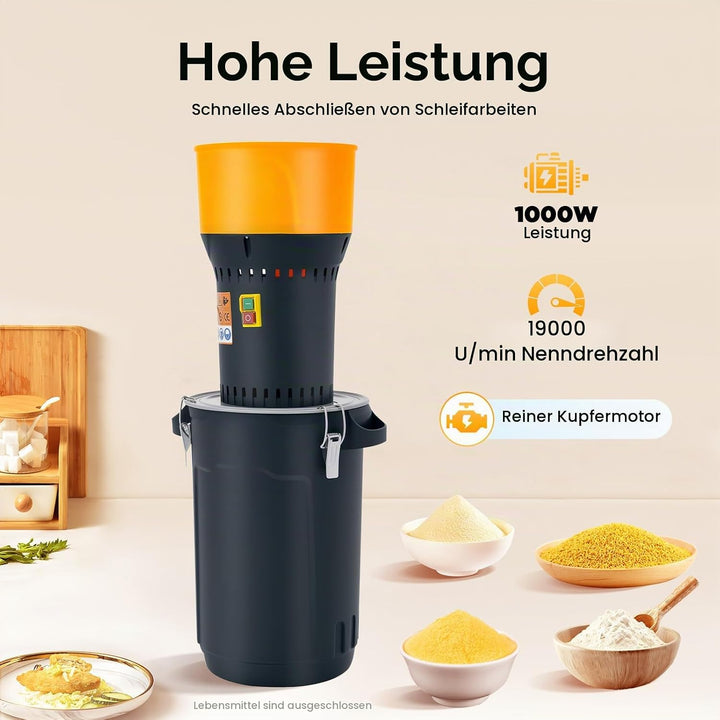 Elektrische Getreidemühle Mühle Kornmühle Getreidemühle Futtermühle mit 5 Schleifsiebe für Getreide