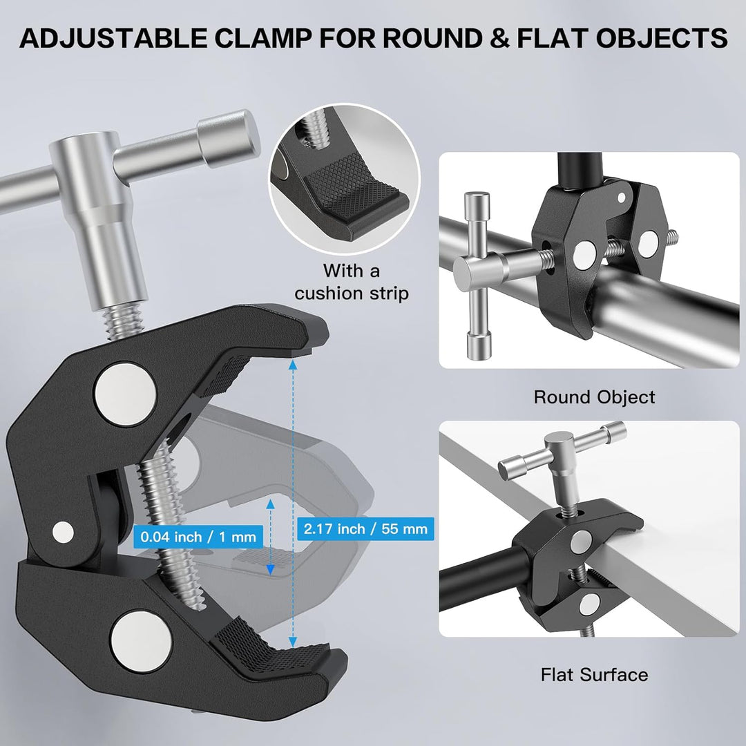ZealSound Mikrofon Arm, 48cm/19zoll Schwanenhals Arm mit robuster Krabbenklemme für runde Rohre und