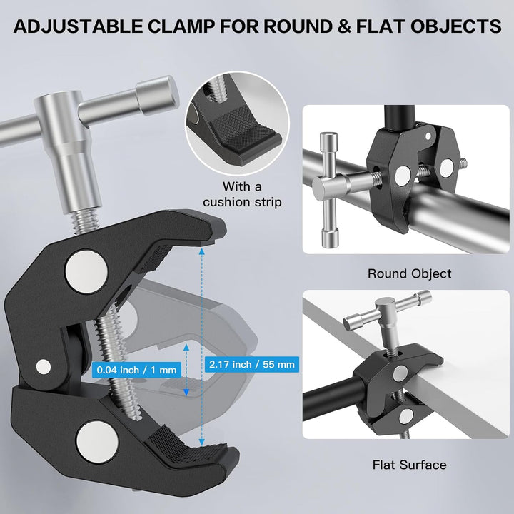 ZealSound Mikrofon Arm, 48cm/19zoll Schwanenhals Arm mit robuster Krabbenklemme für runde Rohre und
