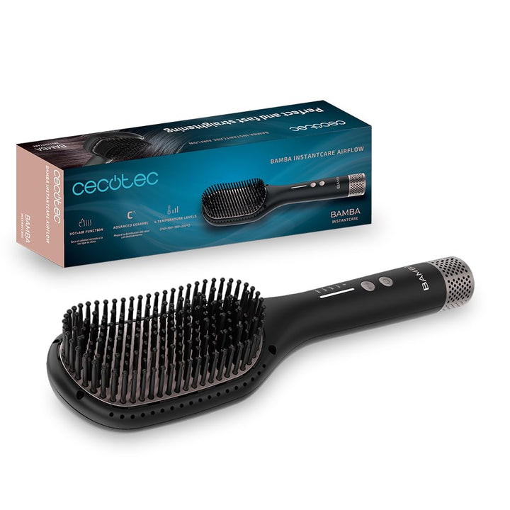 Cecotec Luftbürste Bamba InstantCare AirFlow, Keramikbeschichtung, Geeignet für alle Haartypen, 4 Te