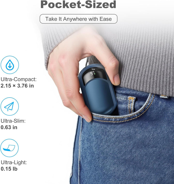 Macchiatto Handwärmer Elektrisch 2er Set,Wiederverwendbar 3200mAh Taschenwärmer,Wiederaufladbar,3 Wä