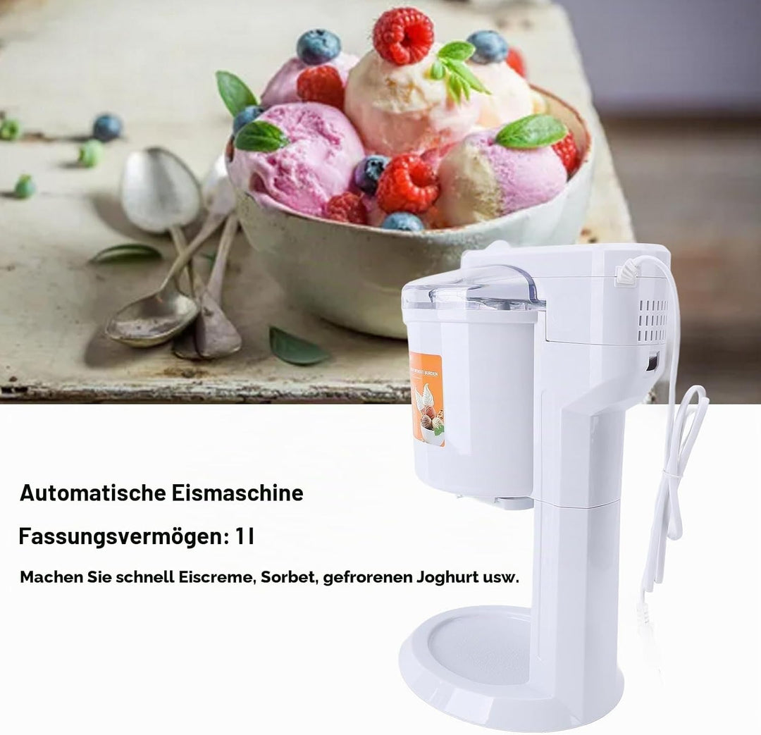 Elektrische Eismaschine, Automatische Eismaschine Gefrorener Joghurtmaschine, 1l -Kapazität, für Hei
