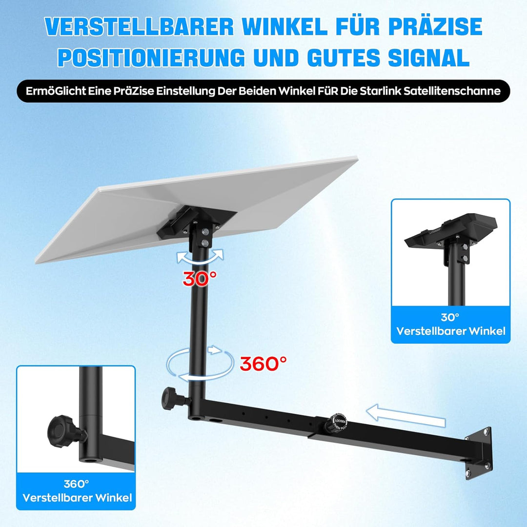 IMAYCC Starlink Wandhalterung Lang Ausdehnbar,360° Verstellbare Starlink Standard Mount mit Starlink