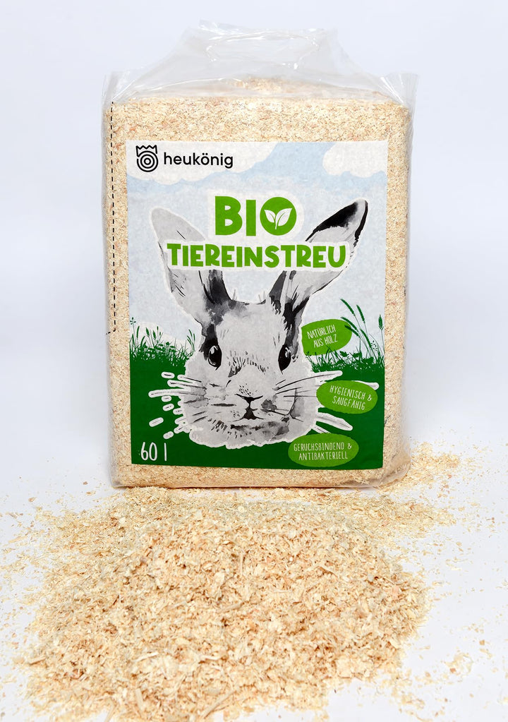 heukoenig.de Bio-Holzstreu 6x60L für Kleintiere und Nager | 100% Natürlich, Hygienisch, Staubfrei, G