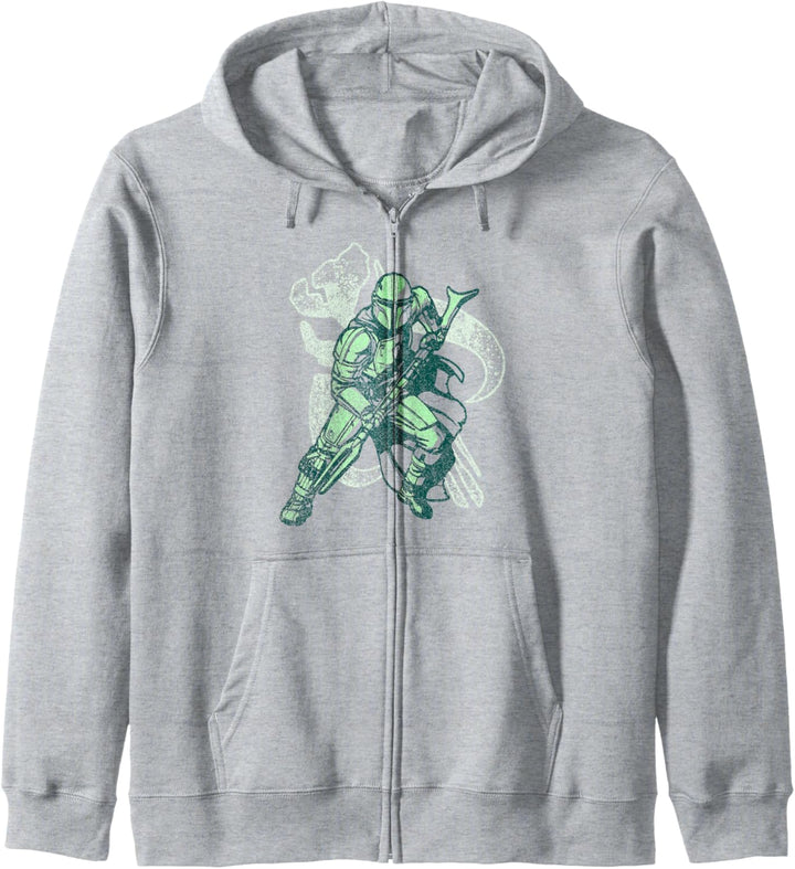 Star Wars Mandalorian Green Mando Mythosaur Skull Kapuzenjacke