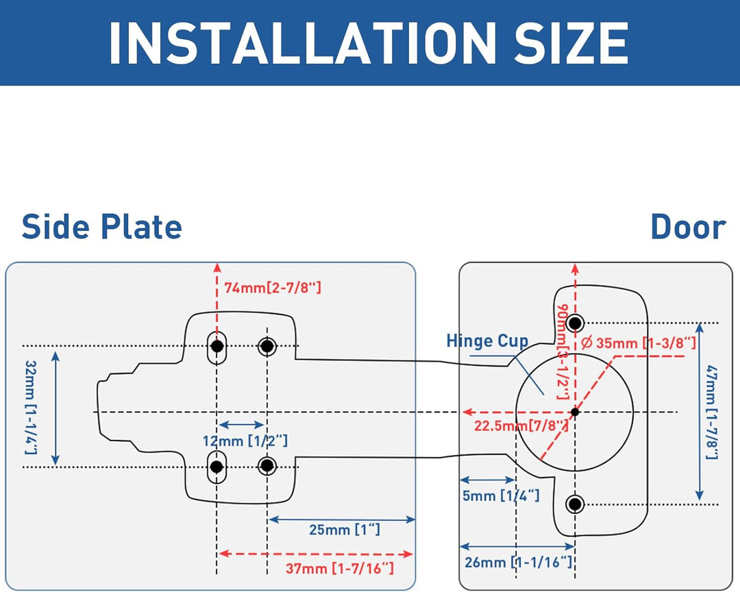 TamBee 2pc 175 Grad Schrankscharnier,Scharniere für Schranktüren für Falttür, Metall Scharniere hydr