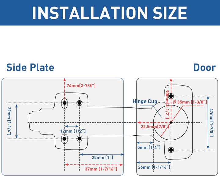 TamBee 2pc 175 Grad Schrankscharnier,Scharniere für Schranktüren für Falttür, Metall Scharniere hydr