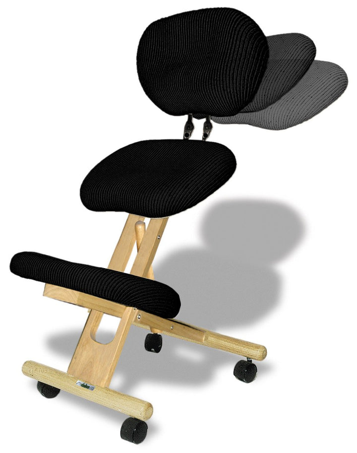 cinius Ergonomischer Stuhl Orthopädischer Kniestuhl mit Rücken Computerstuhl Kniehocker Stoff Natura