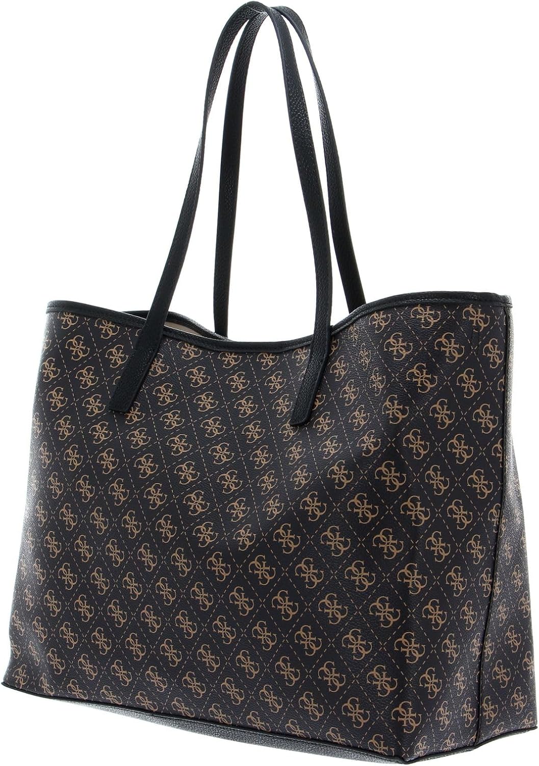 GUESS Damen Vikky Tote TOTE L Brown Logo, L Brown Logo