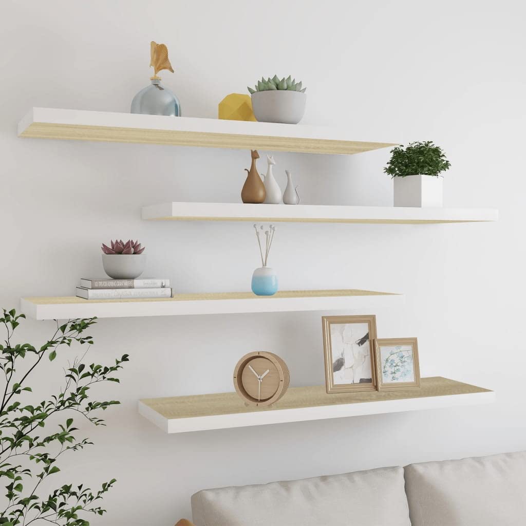 4 STK. 120x23,5x3,8 cm Floating Wall Shelf Schweberegal Hängeregal Regale Wandregale Regalboden Rega