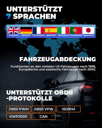 TOPDON AL400 OBD2 Diagnosegerät, 10 OBD2 Modi, One Touch I/M Bereitschaftstaste, lebenslange Updates