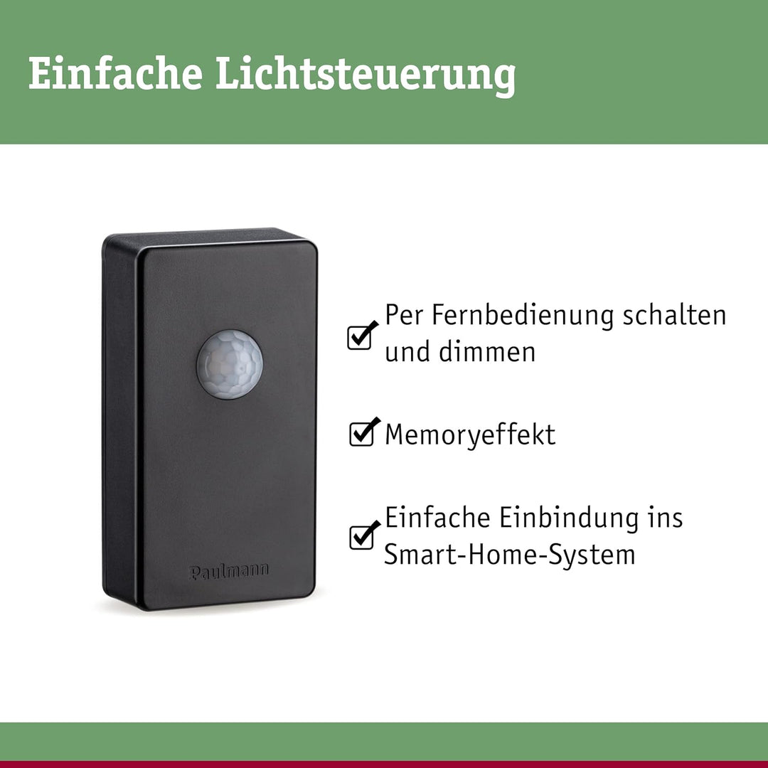 Paulmann 18012 Plug & Shine SmartHome Zigbee Funksteuerung Dämmerungssensor/Bewegungsmelder Aussenbe