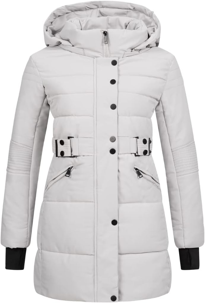 Elara Damen Steppjacke Winterjacke Kunstfellkragen Chunkyrayan M Grau, M Grau