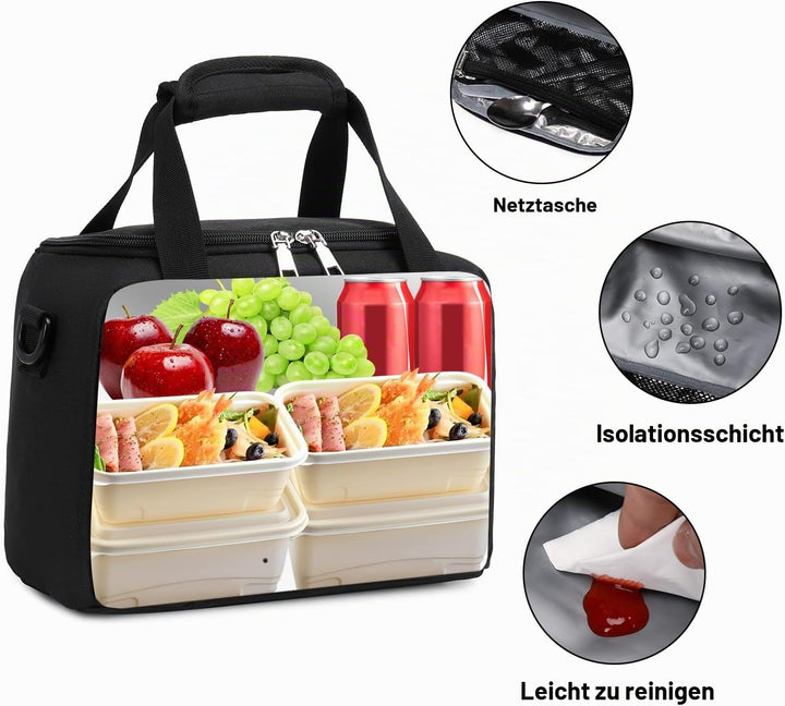 8.5L Kühltasche Kleine Thermotasche Tragbare Lunch-Tasche Isoliertasche Picknicktasche für Arbeit, S