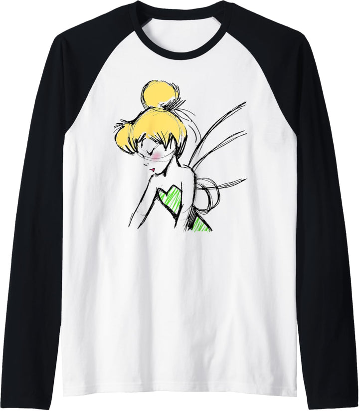 Disney Peter Pan Tinker Bell Sketch Profile Raglan