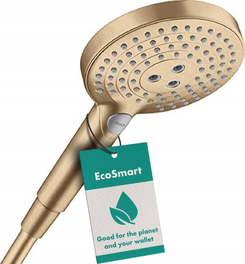 hansgrohe wassersparender Duschkopf Raindance Select S 120 (Regendusche, 3 Strahlarten), Brushed Bro