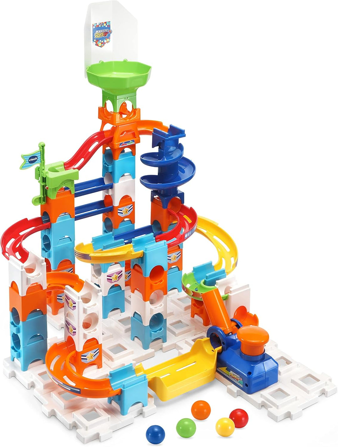 VTech Marble Rush - Rocket Set M100 E – Interaktive Murmelbahn mit spannenden Bahnelementen & Marble