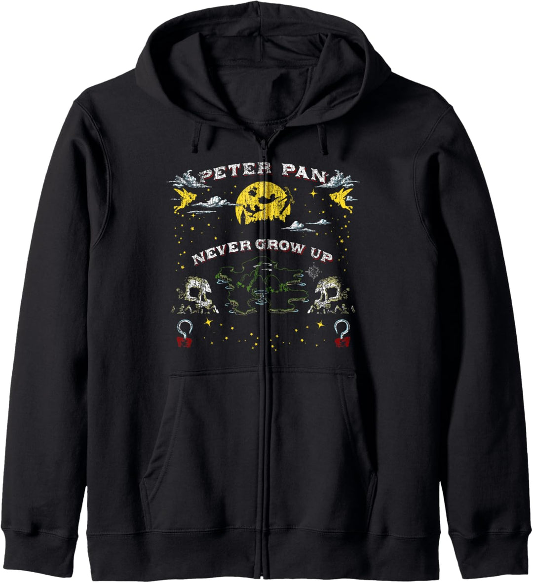 Disney Peter Pan Never Grow Up In Never Land Map Kapuzenjacke