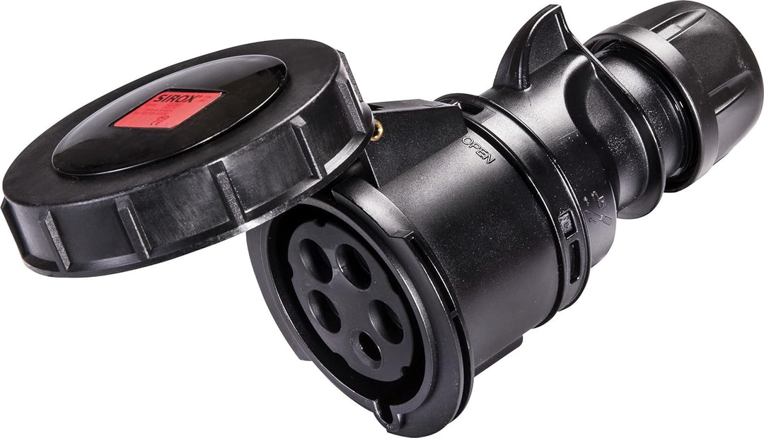 SIROX® CEE-Kupplung IP 67, 5-polig, 400 V, 6 h, schwarz Stromstärke 32 A, vernickelte Kontakte nein,