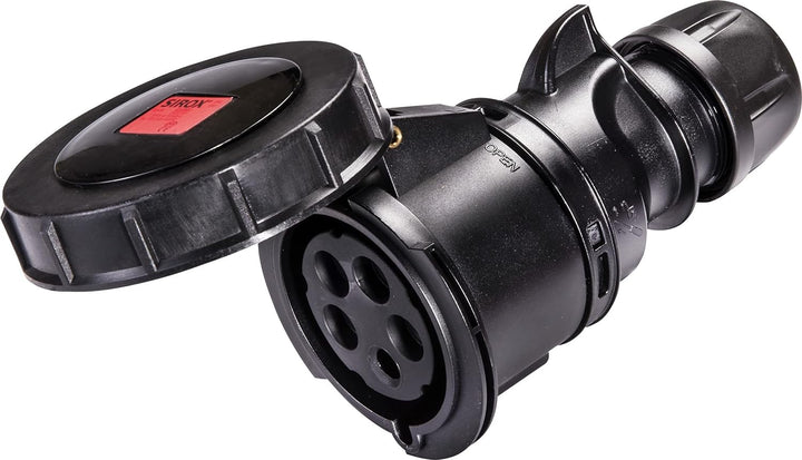 SIROX® CEE-Kupplung IP 67, 5-polig, 400 V, 6 h, schwarz Stromstärke 32 A, vernickelte Kontakte nein,