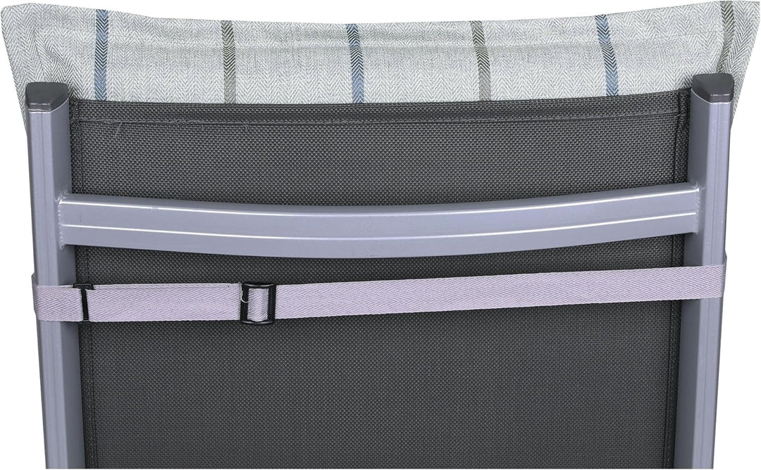 Bequeme und attraktive Polsterauflagen für Hochlehner-Gartenstühle (6er-Set, Stripes Exclusive hellg