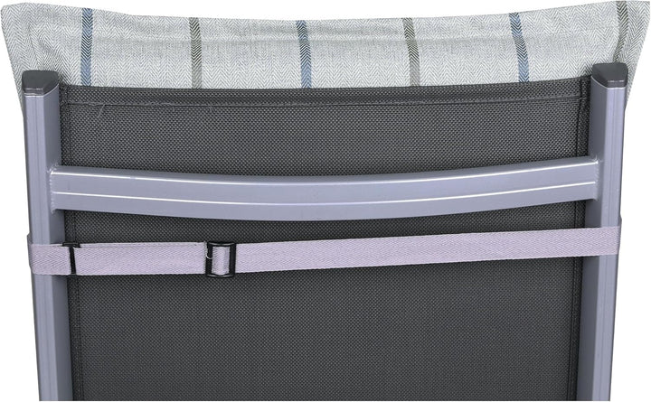 Bequeme und attraktive Polsterauflagen für Hochlehner-Gartenstühle (6er-Set, Stripes Exclusive hellg