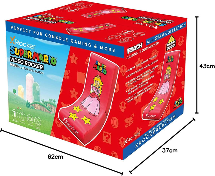 X Rocker Nintendo Super Mario Floor Rocker | Gaming Sessel für Kinder | Prinzessin Peach Design