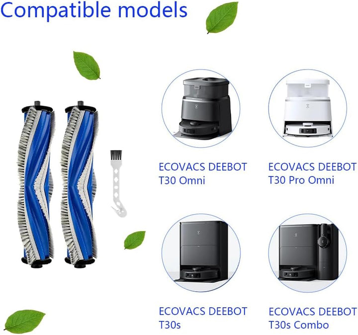 2 Stück T30 OMNI Hauptbürsten für ECOVACS DEEBOT T30 OMNI/T30 PRO OMNI/T30S/T30S Combo/N20 plus/N20