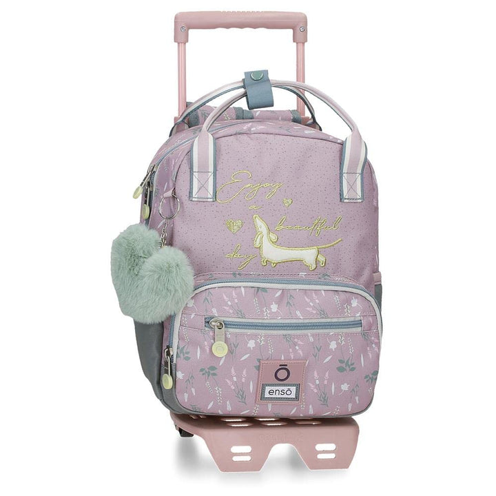 Enso Beautiful Day Vorschulrucksack mit Lila Trolley 23x28x10 cm Polyester 6,44L Rucksack 28 + Troll