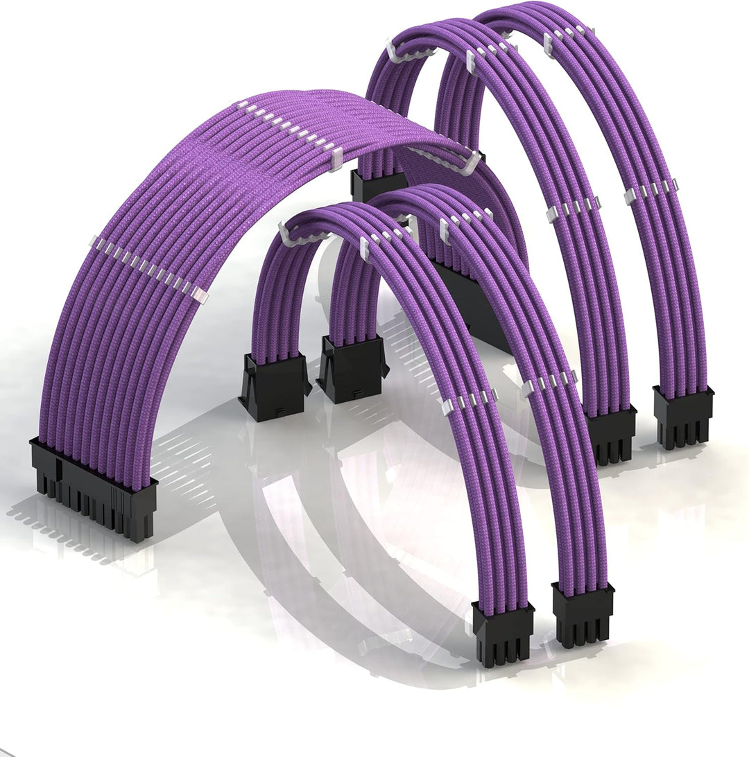 LINKUP - AVA 30cm PSU Kabelverlängerung Ummantelt GPU Nach Mass PC Stromversorgung mit Kamm-Kit┃1x 2
