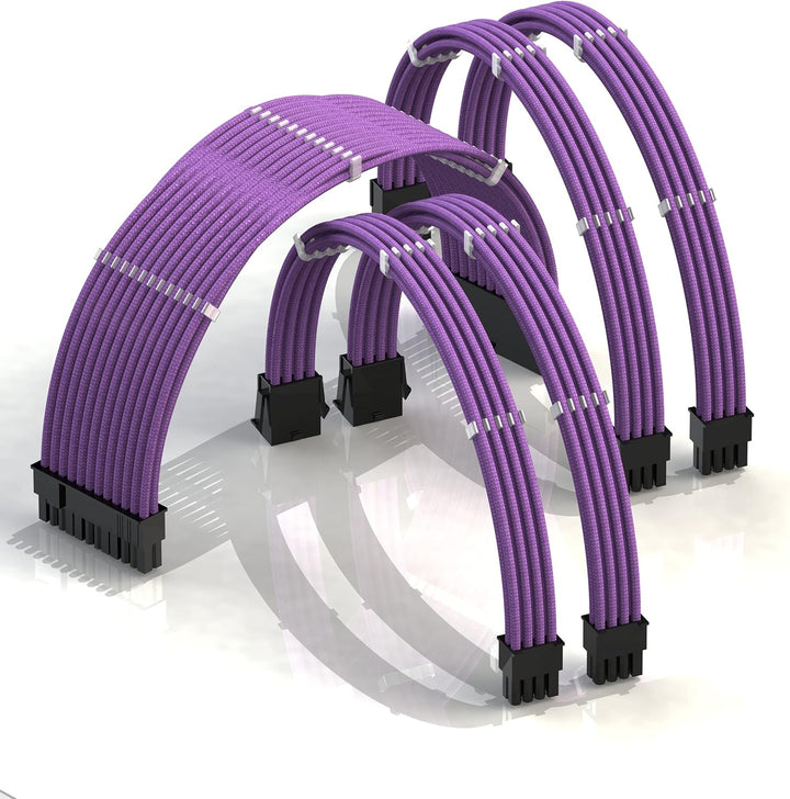 LINKUP - AVA 30cm PSU Kabelverlängerung Ummantelt GPU Nach Mass PC Stromversorgung mit Kamm-Kit┃1x 2