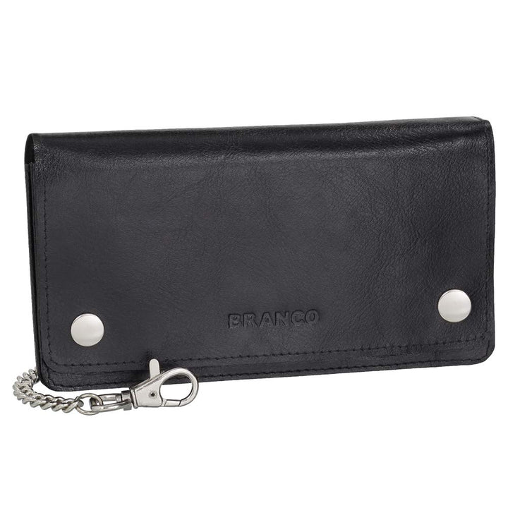 Ledershop24 Luxus Leder Bikerbörse mit Kette Biker Geldbörse Portemonnaie 409 Geldbeutel 17,5 cm Sch