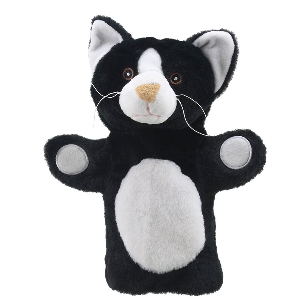 The Puppet Company PC004604 Katze Handpuppe, Schwarz/Weiss, 9 x 10 x 13 cm
