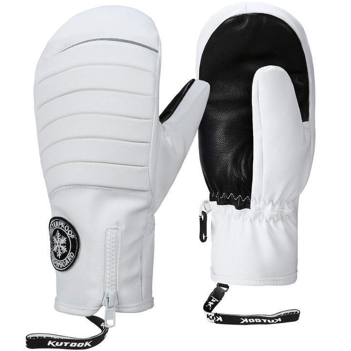 KUTOOK Skihandschuhe Ziegenleder Fäustlinge Wasserdicht Warm Winter Snowboard Handschuhe Winddicht W