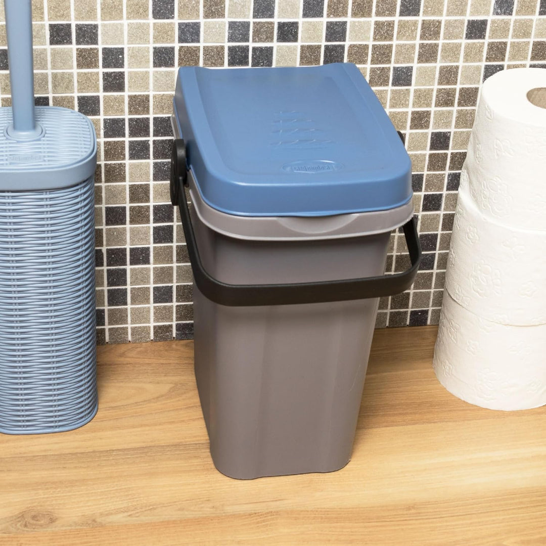 Windeleimer Geruchsdicht 7 Liter Blau, Biomülleimer Verschliessbar, Bio Mülleimer Klein, Komposteime