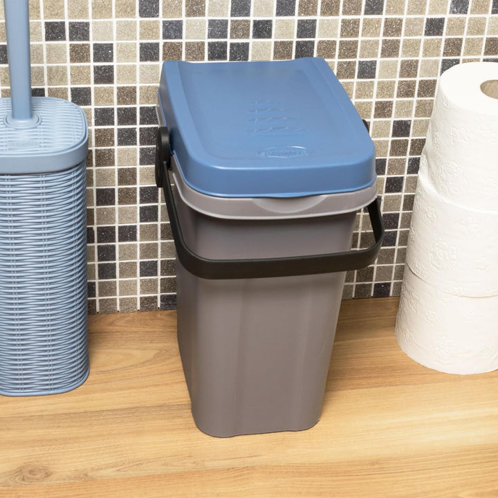 2x 7 Liter Windeleimer Geruchsdicht Blau und Gelb, Biomülleimer Küche, Bio Mülleimer Klein verschlie