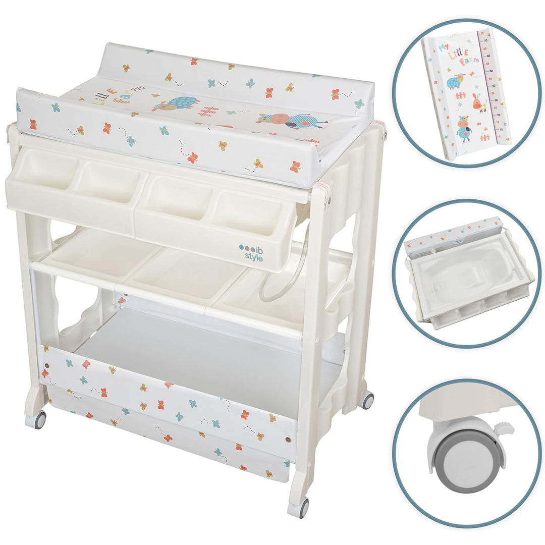 ib style® ISA Bade- Wickelkombination | Mobiler Wickeltisch | Rollbar | versch. Designs | MY LITTLE