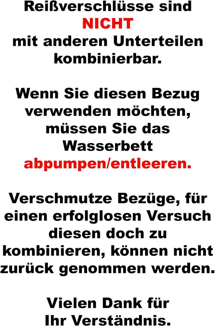 Frottee Wasserbettbezug Auflage Bezug Baumwolle für Wasserbett Rundumbezug (180 x 220 cm), 180 x 220
