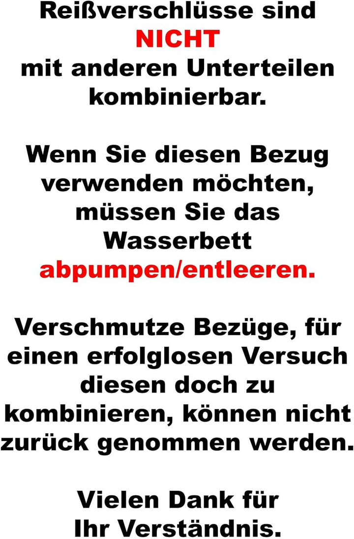 Frottee Wasserbettbezug Auflage Bezug Baumwolle für Wasserbett Rundumbezug (100 x 200 cm), 100 x 200