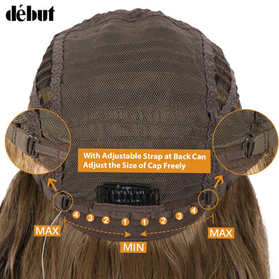 DÉBUT Lace Front Perücke Super lange gewellte Perücke für Damen 104 cm 280g Kunsthaar Hitzebeständig
