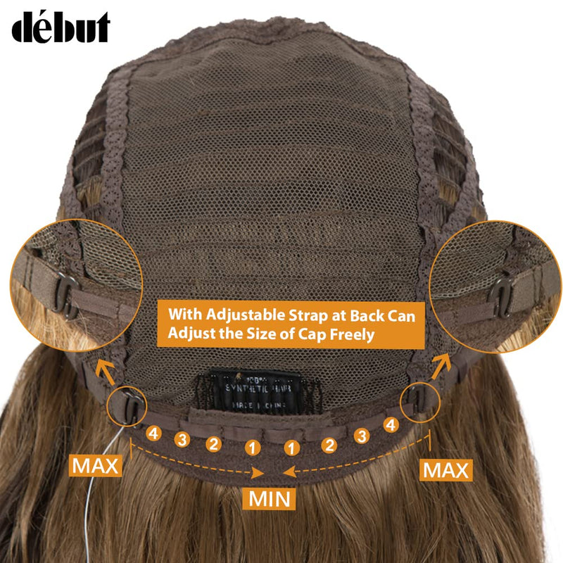DÉBUT Lace Front Perücke Super lange gewellte Perücke für Damen 104 cm 280g Kunsthaar Hitzebeständig